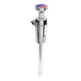 Chrome Gearshift Knob with US Flag Sticker and 13/15/18 Speed Adapter - Thread On