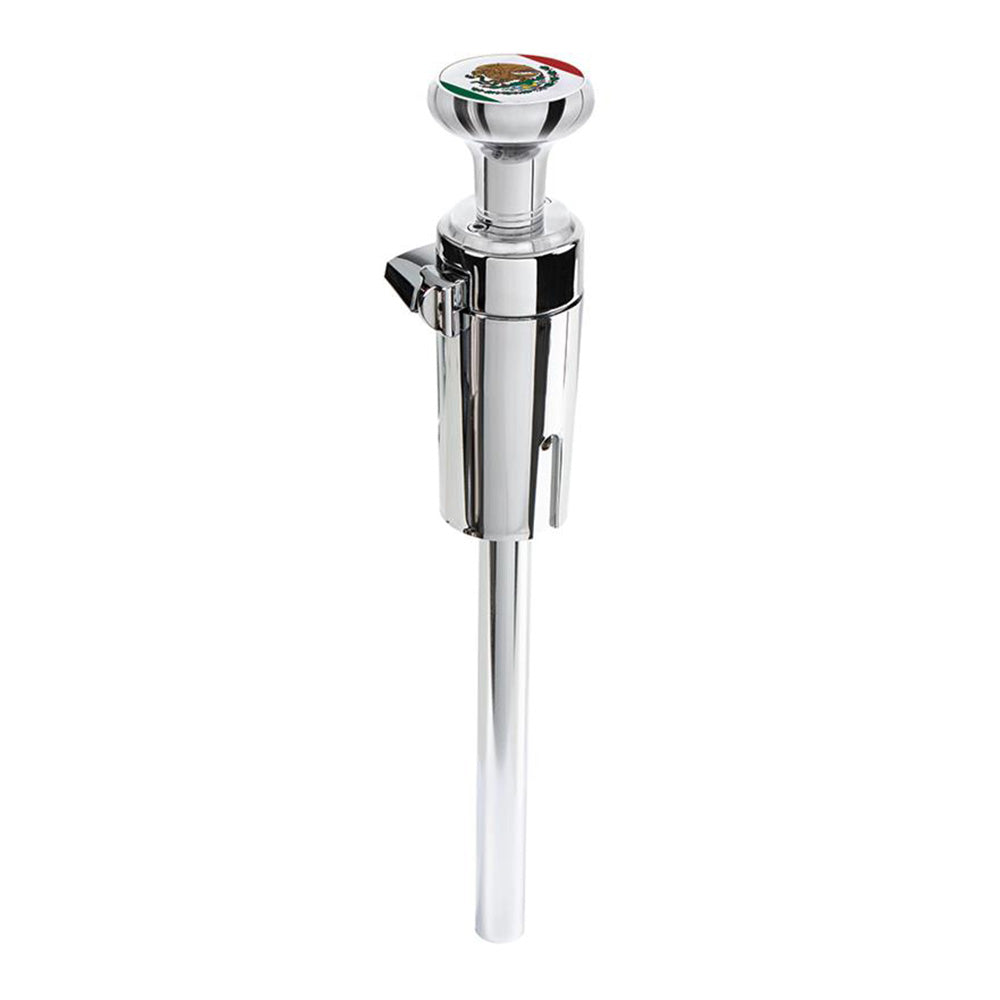 Chrome Gearshift Knob with Mexico Flag Sticker and 13/15/18 Speed Adapter - Thread On