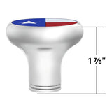 Texas Flag Sticker on Chrome Gearshift Knob - 1/2"-13 Thread-On
