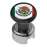 Black Gearshift Knob with Mexico Flag Sticker and 13/15/18 Speed Adapter - Thread On