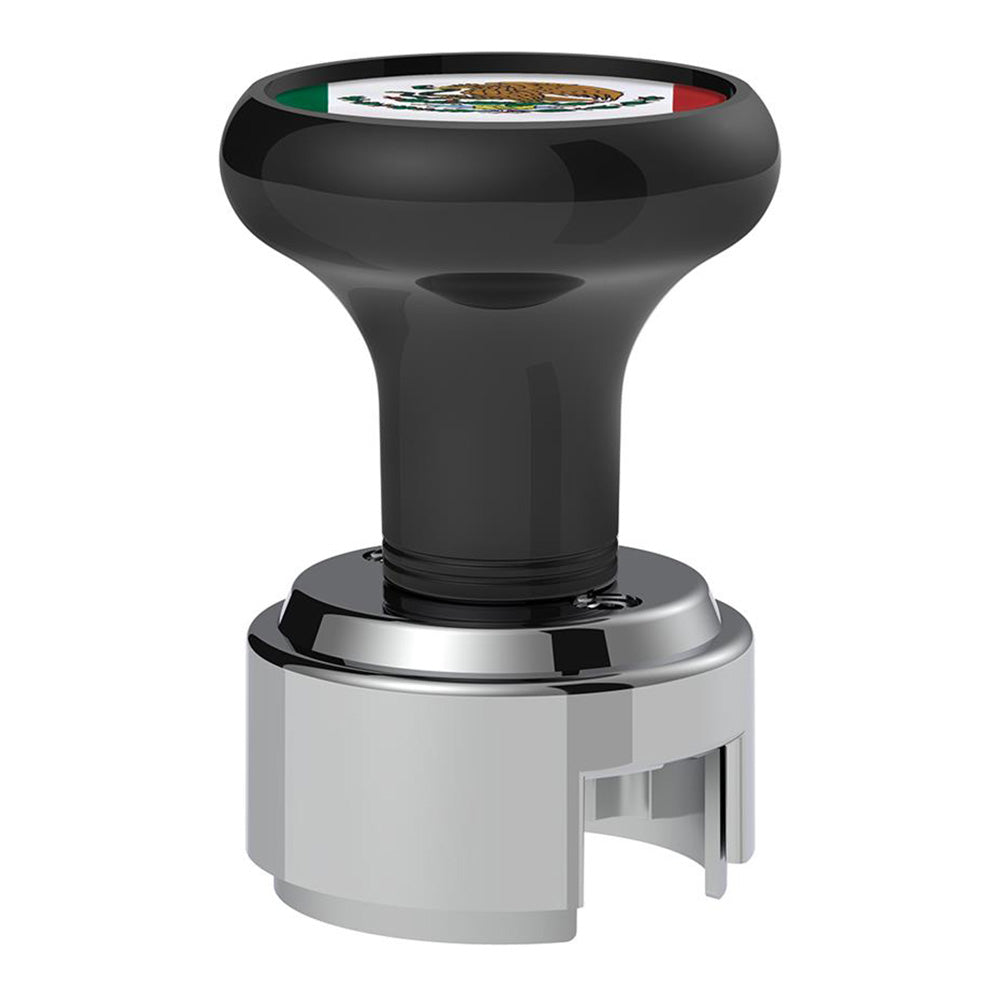 Black Gearshift Knob with Mexico Flag Sticker and 13/15/18 Speed Adapter - Thread On