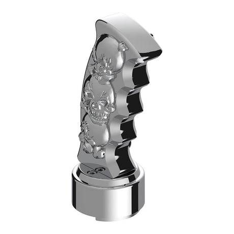 Skulls pistol Grip gearshift knob with 9/10 chrome speed adapter - thread on