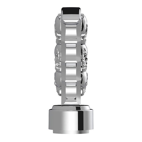Skulls pistol Grip gearshift knob with 9/10 chrome speed adapter - thread on from another angle