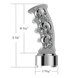 Skulls Pistol Grip Gearshift Knob With 9/10 Chrome Speed Adapter - Thread On