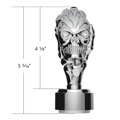 Chrome skull gearshift knob with 9/10 speed adapter-thread on