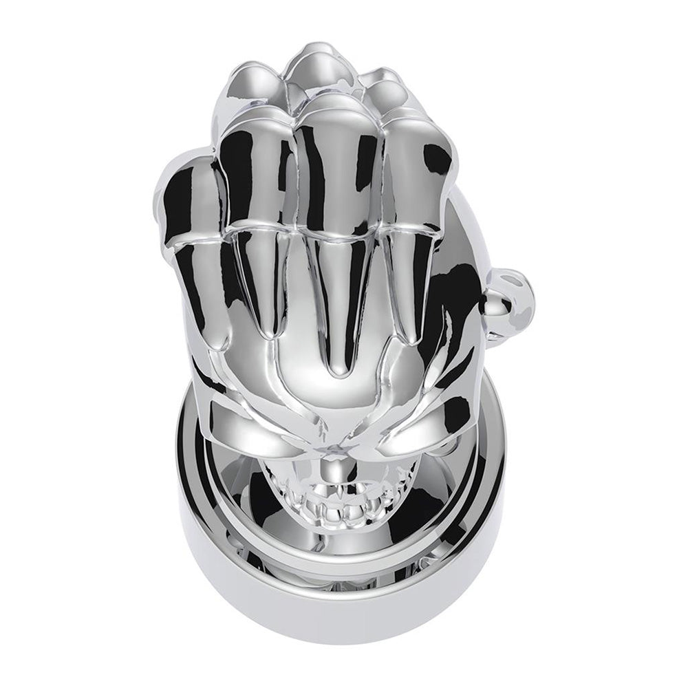 Chrome Skull Gearshift Knob With 9/10 Speed Adapter-Thread On