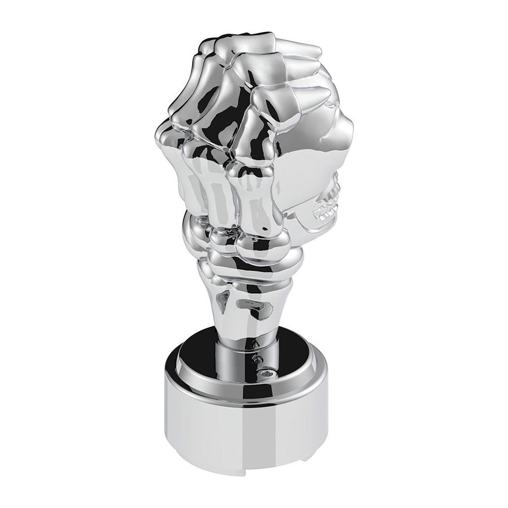 Chrome Skull Gearshift Knob With 9/10 Speed Adapter-Thread On