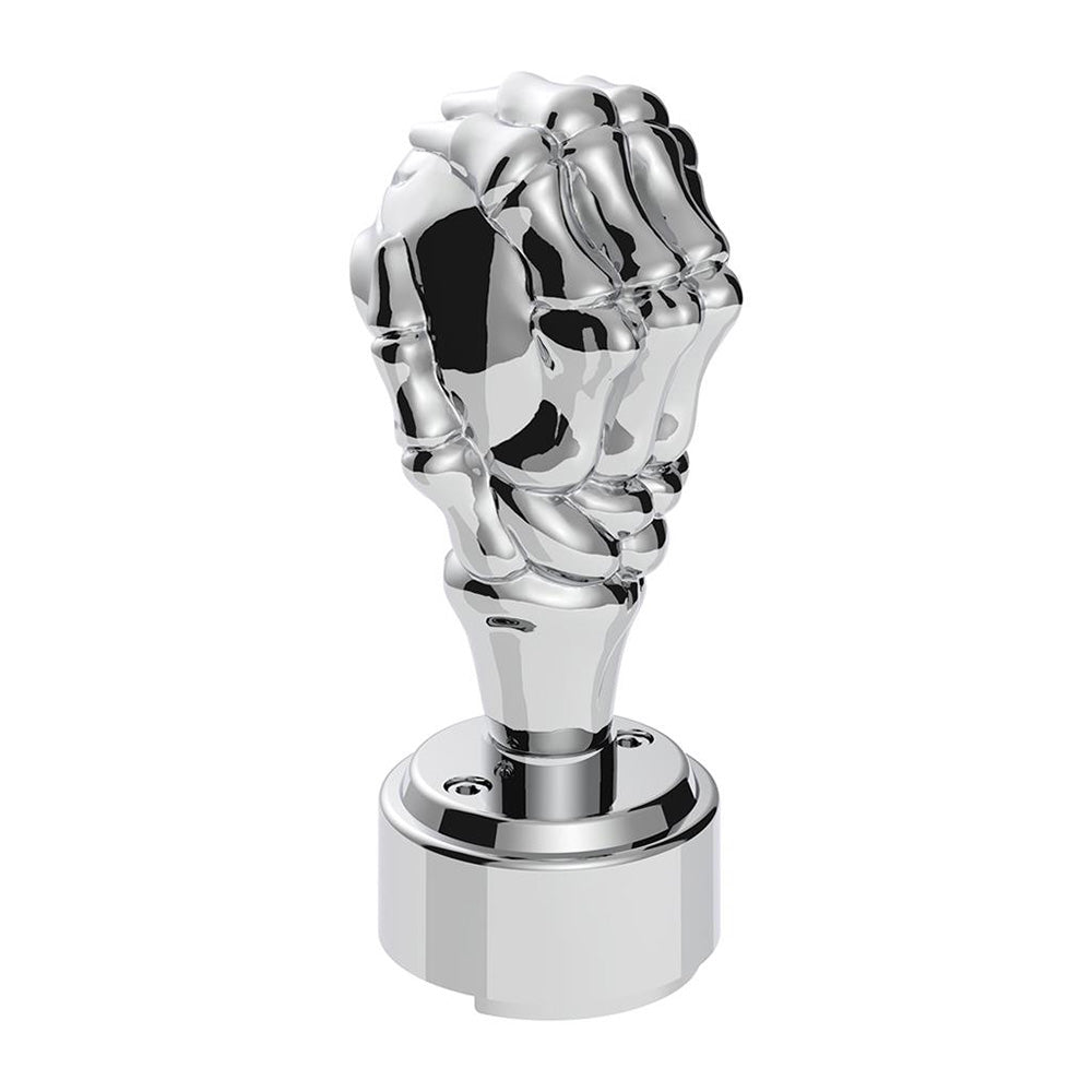 Chrome Skull Gearshift Knob With 9/10 Speed Adapter-Thread On