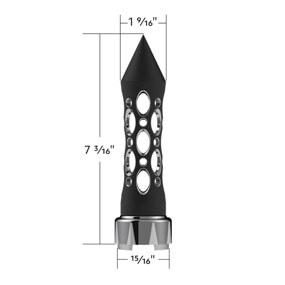 Black Daytona Spike Gearshift Knob with 9/10 Chrome Speed Adapter - Thread On
