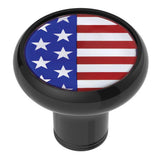 US Flag Sticker on a Black Gearshift Knob - 1/2"-13 Thread-On