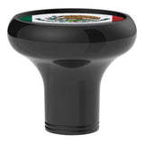 Mexico Flag Sticker on a Black Gearshift Knob - 1/2"-13 Thread-On