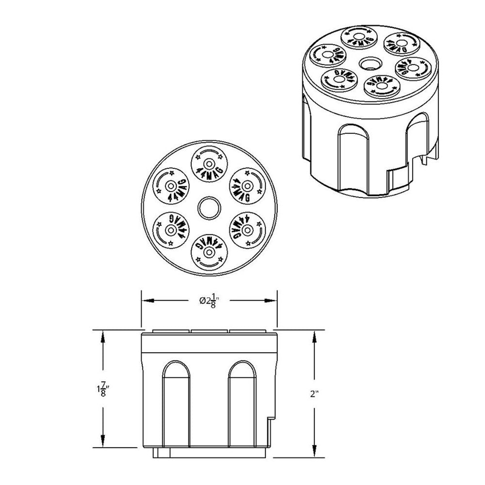 Gun Cylinder Gearshift Knob with 13/15/18 Speed Adapter - Thread On
