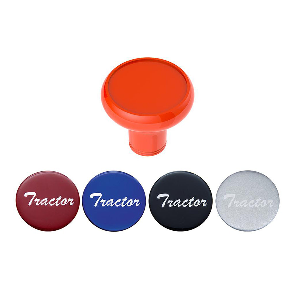 Aluminum Tractor Knobs with Multi-Color Glossy Tractor Stickers - Thread On