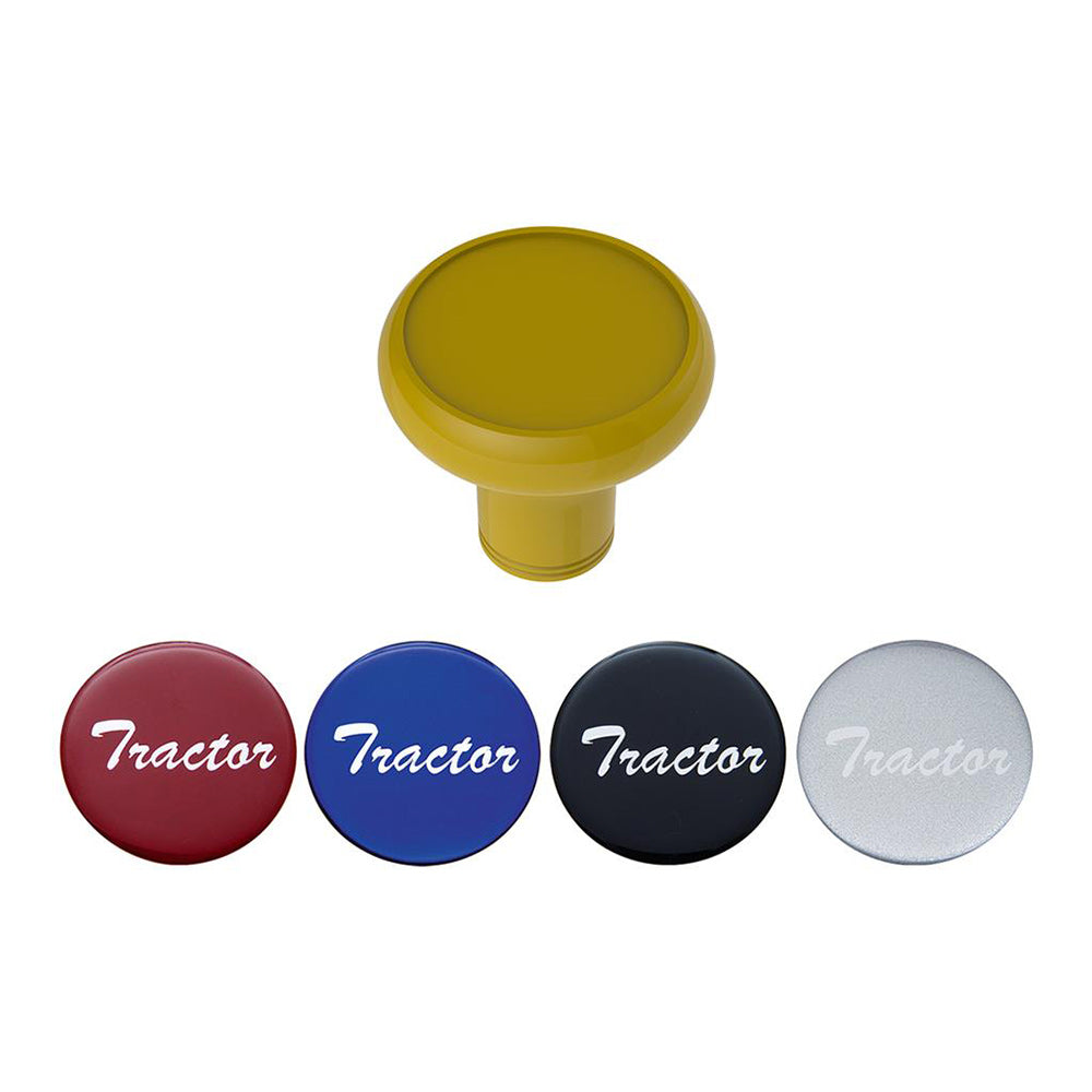 Aluminum Tractor Knobs with Multi-Color Glossy Tractor Stickers - Thread On