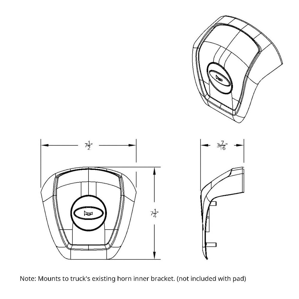 Peterbilt 579 2012-2021 Chrome Steering Wheel Horn Pad