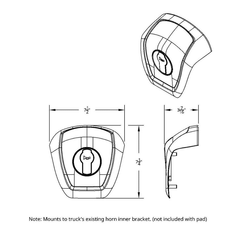 2013-2021 Kenworth T680 Chrome Steering Wheel Horn Pad