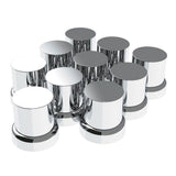 33mm x 2"  Chrome Plastic Flat Top Nut Covers with Flange - Push On 10PK