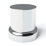 33mm x 2"  Chrome Plastic Flat Top Nut Covers with Flange - Push On 10PK