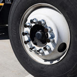 33mm x 2"  Chrome Plastic Flat Top Nut Covers with Flange - Push On 10PK
