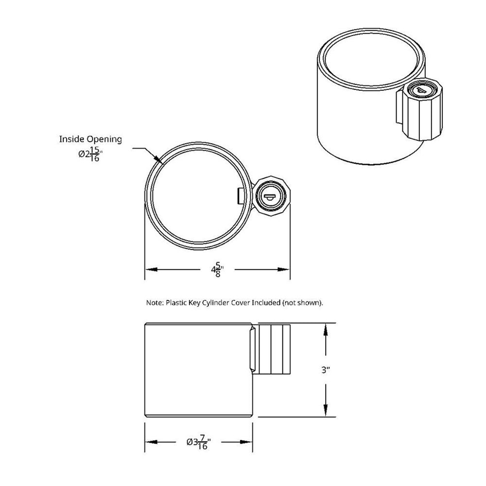 Heavy Duty Steel Blue King Pin Lock For 2" Diameter Kingpin