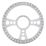 14" Chrome Aluminum Chopper Style Steering Wheel with Black Leather Grip