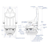 Pinnacle High-Back DuraLeather Truck Seat with Heat and Massage