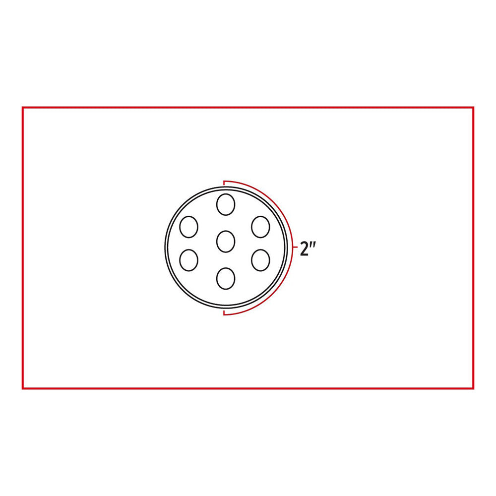 2" Red LED Marker Light - 7 Diodes