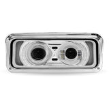 Chrome LED Projector Headlight Assembly with Backlit Auxiliary & Housing Bucket
