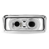 Chrome LED Projector Headlight Assembly with Backlit Auxiliary & Housing Bucket