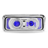 Chrome LED Projector Headlight Assembly with Backlit Auxiliary & Housing Bucket
