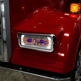 Chrome LED Projector Headlight Assembly with Heated Lens, Backlit Auxiliary & Housing Bucket