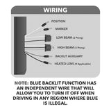 Black LED Projector Headlight Assembly with Heated Lens, Backlit Auxiliary & Housing Bucket