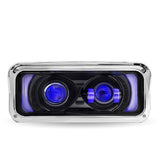 Black LED Projector Headlight Assembly with Backlit Auxiliary & Housing Bucket