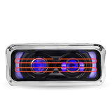Black LED Projector Headlight Assembly with Heated Lens, Backlit Auxiliary & Housing Bucket