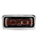 Black LED Projector Headlight Assembly with Heated Lens, Backlit Auxiliary & Housing Bucket