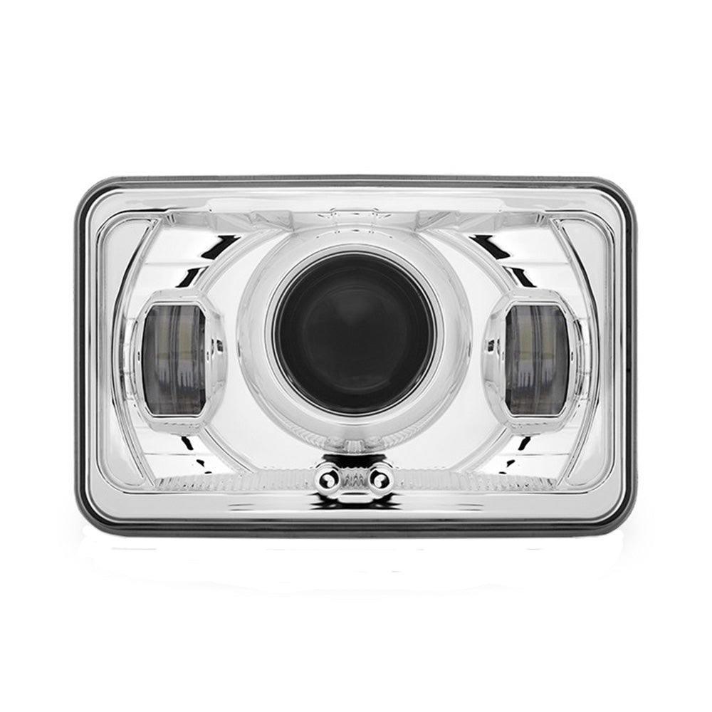 4" x 6" LED Projector Headlight with Backlit Auxiliary