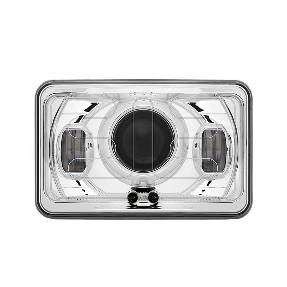 4" x 6" Heated LED Projector Headlight with Backlit Auxiliary