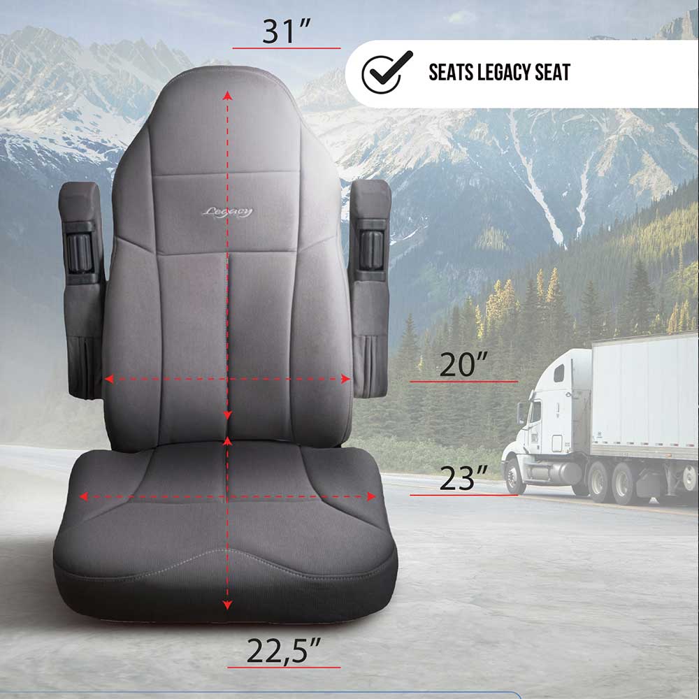 Legacy Silver High-Back Seat Faux Leather Seat Cover