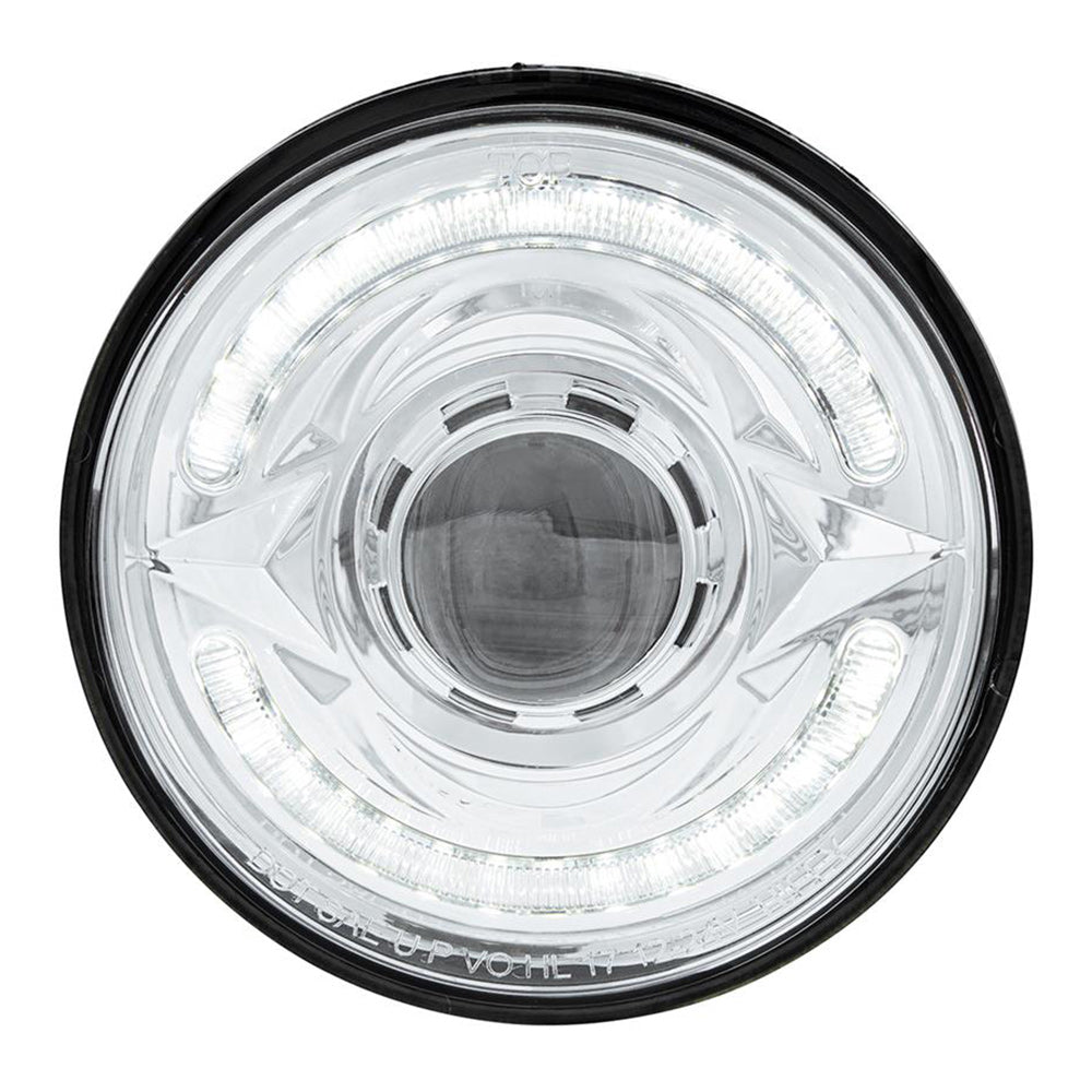 ULTRALIT LED 5-3/4" Round Headlight with 60 LED Dual Color Light Bar