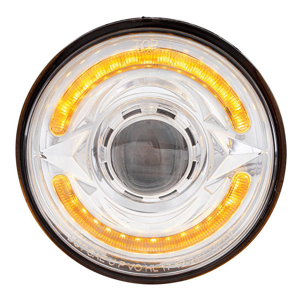 ULTRALIT LED 5-3/4" Round Headlight with 60 LED Dual Color Light Bar