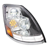Volvo VN, VNL 2009-2017 LED Headlight with Dual Color LED Light Bars