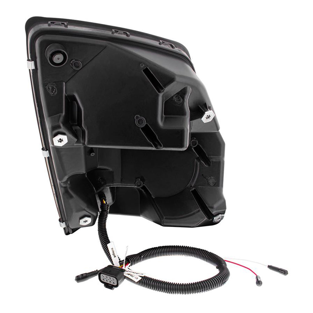 Volvo VN, VNL 2009-2017 Black LED Headlight with Dual Color LED Light Bars