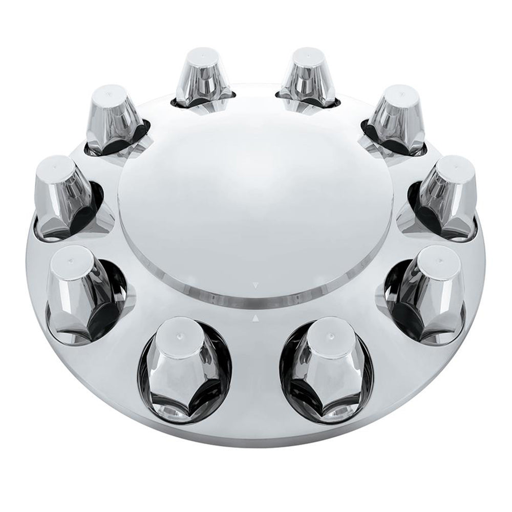 Chrome Dome Front Axle Cover Kit with 33mm Push On Nut Covers