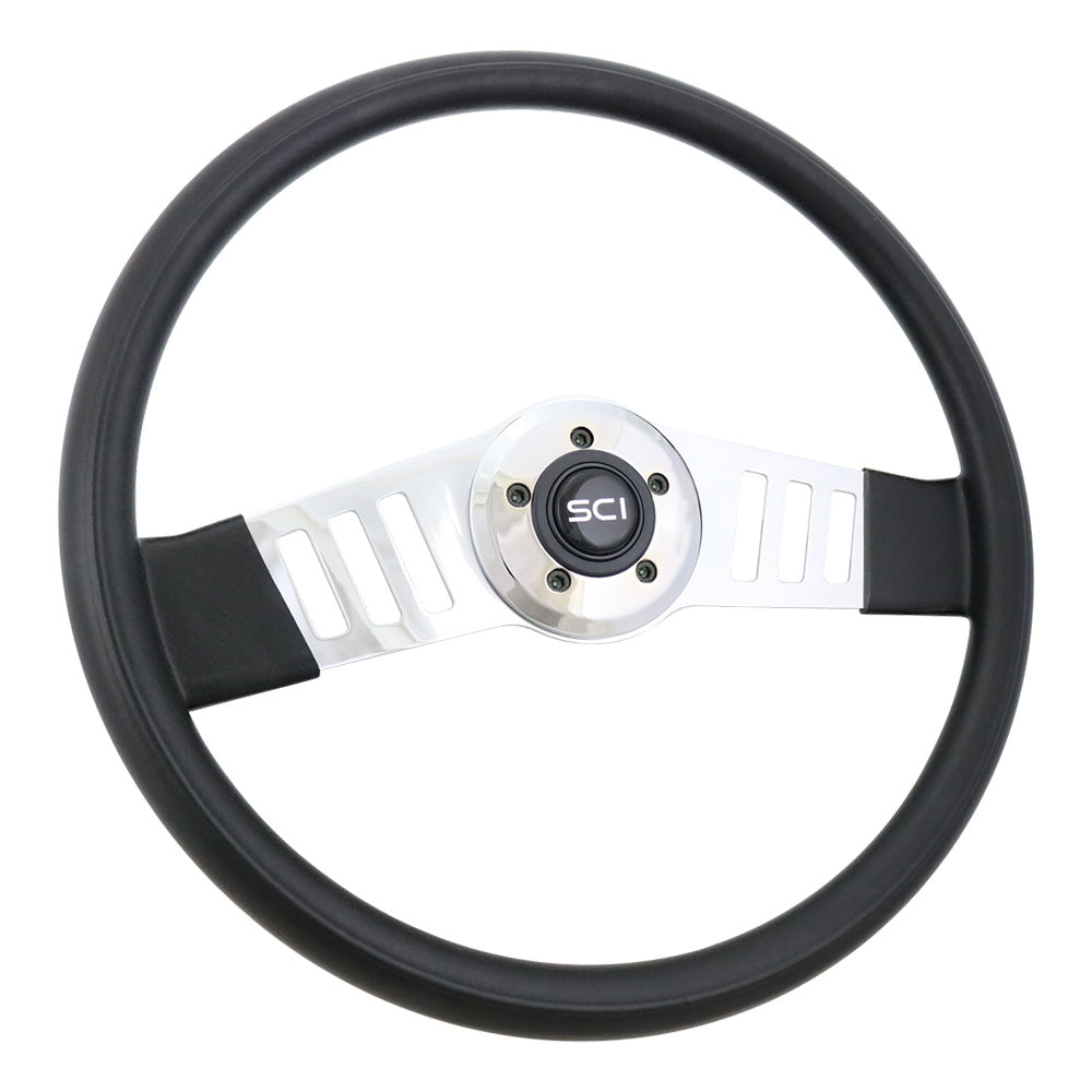 18" Black 2 Spoke Steering Wheel