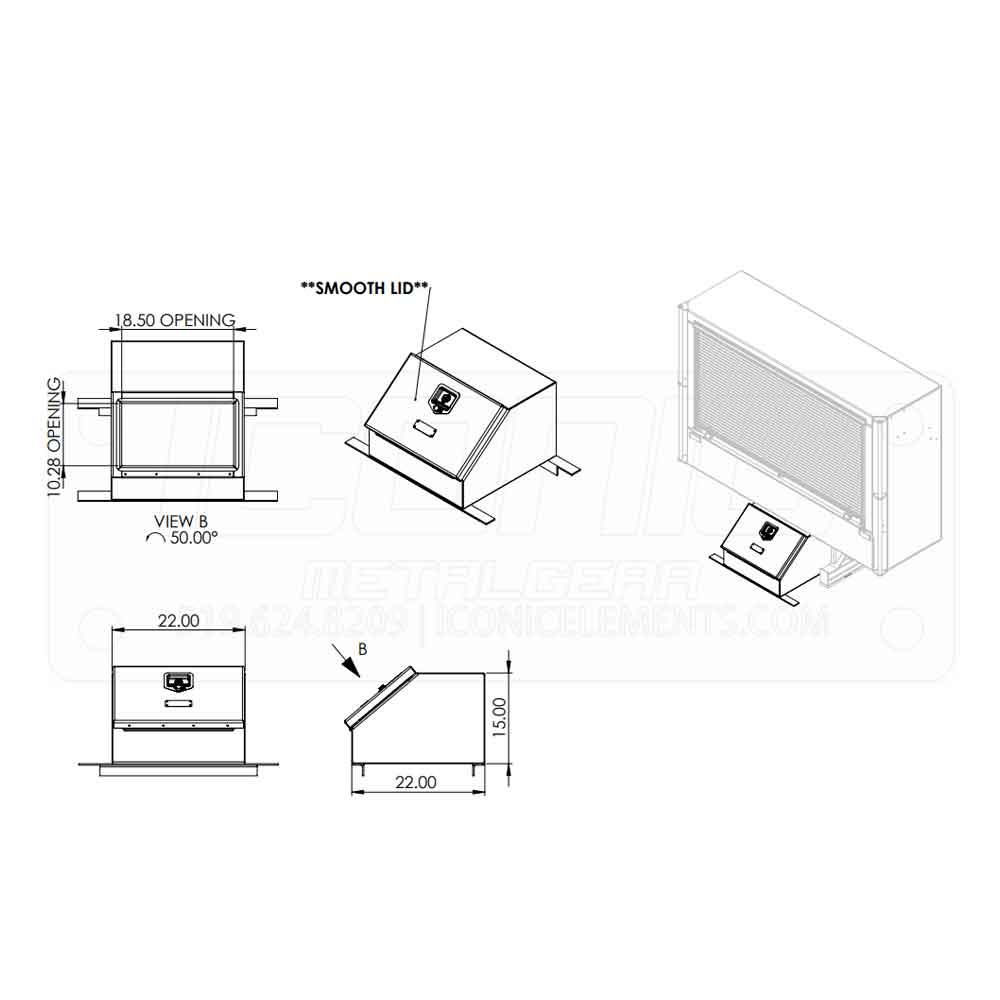 Smooth 22" x15" x 22" Boot Box