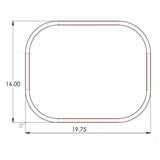 Peterbilt 567, 579 Stainless 3/4" Sleeper Door Window Surround Trim - Driver Side