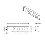 Stainless Steel Rear Light Bars with 4" Red LED with Clear Lens, Visor and Gromet 2.5" Spacing