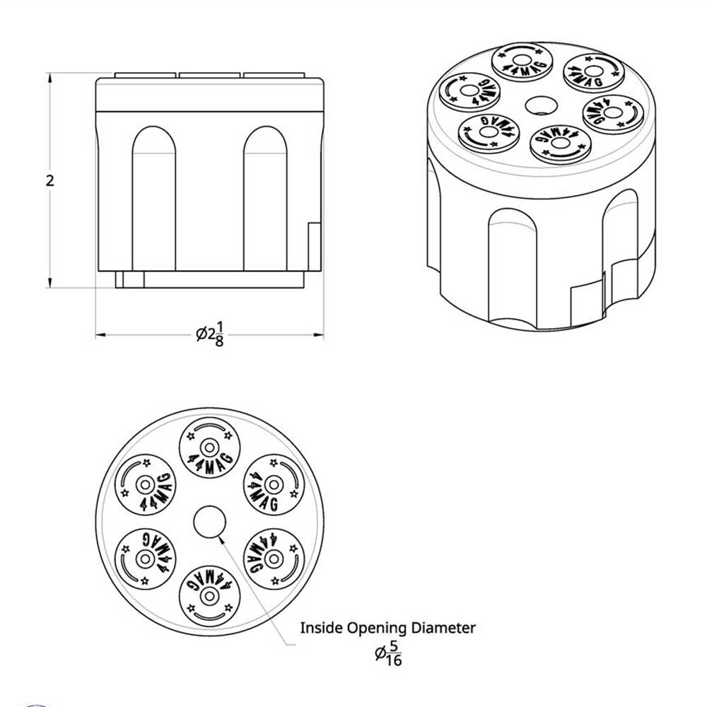 Gun Cylinder Gearshift Knob with 9/10 Speed Adapter - Thread On