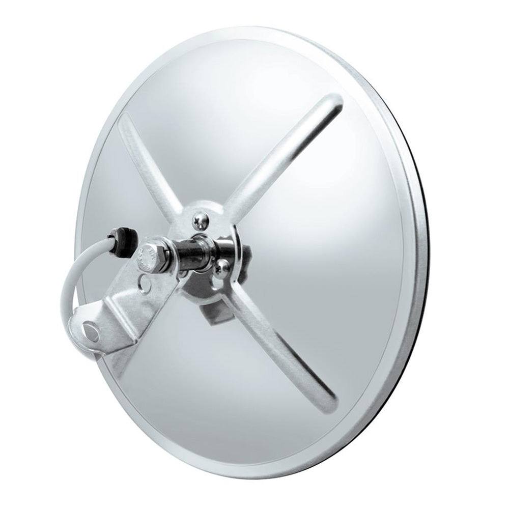 8-1/2" Stainless Steel Heated Convex Mirror Center Mount