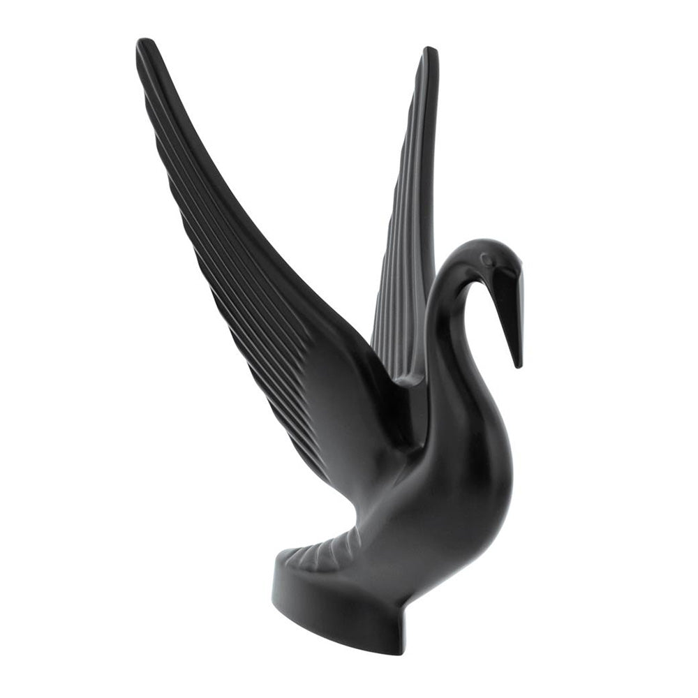 Die-Cast Matte Black Swan Hood Ornament
